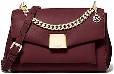 MICHAEL KORS Lita Medium Leather Crossbody Bag Merlot